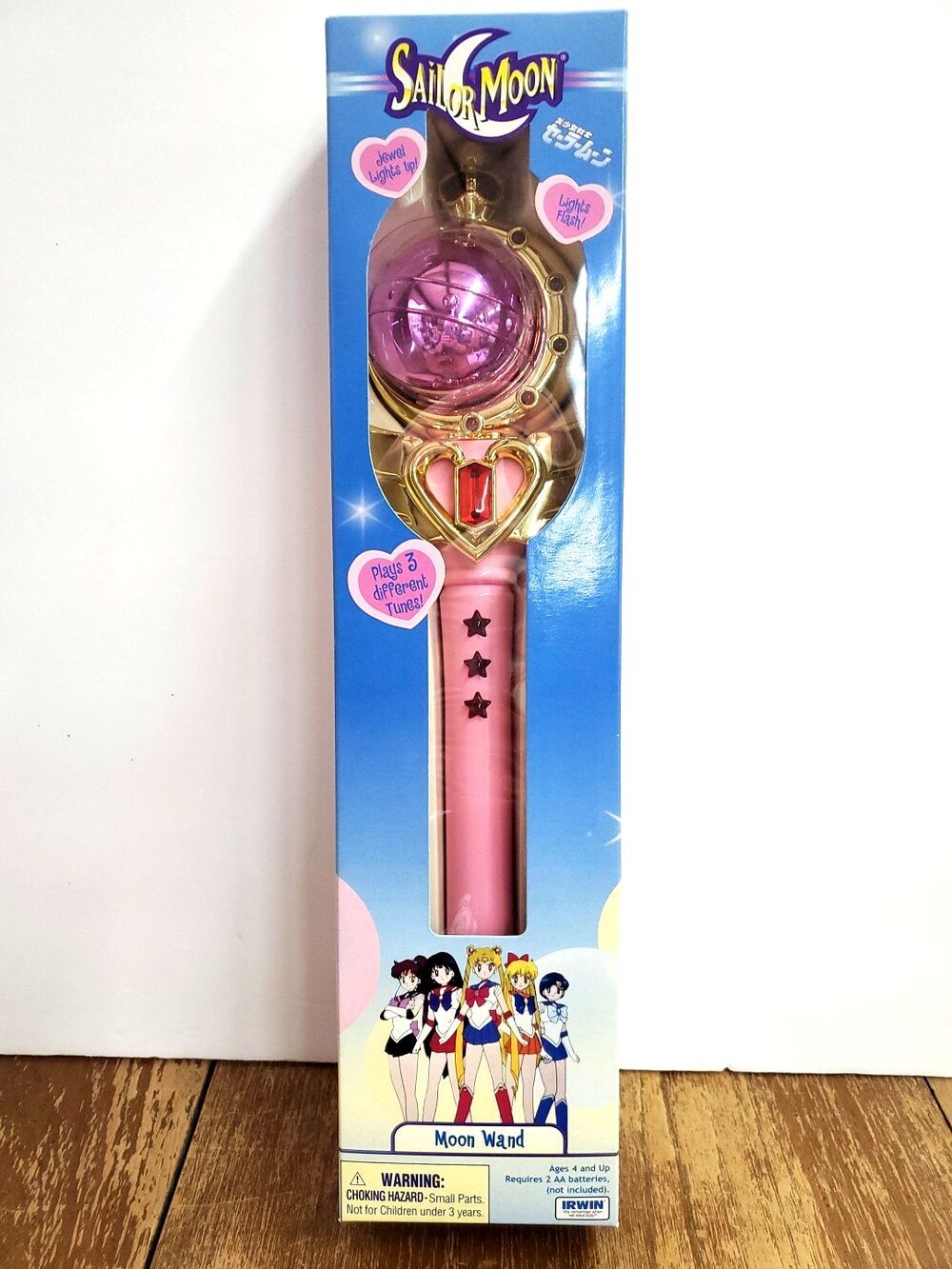 Vintage Sailor Moon Wand Stick Rod Irwin Toy 2000 Pink New In Box Rare Cosplay